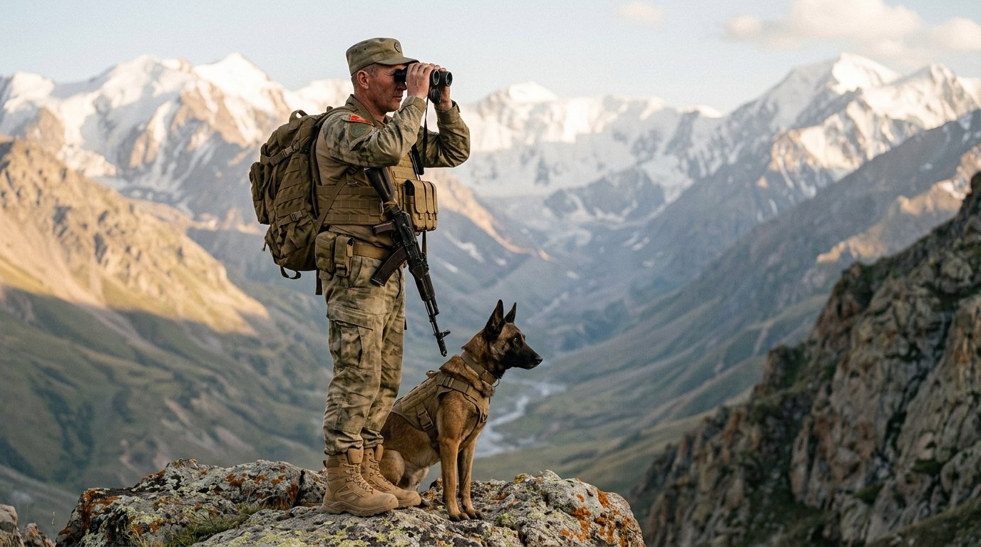 Пограничник Кыргызстана с бельгийской овчаркой — SummitPro Vanguard